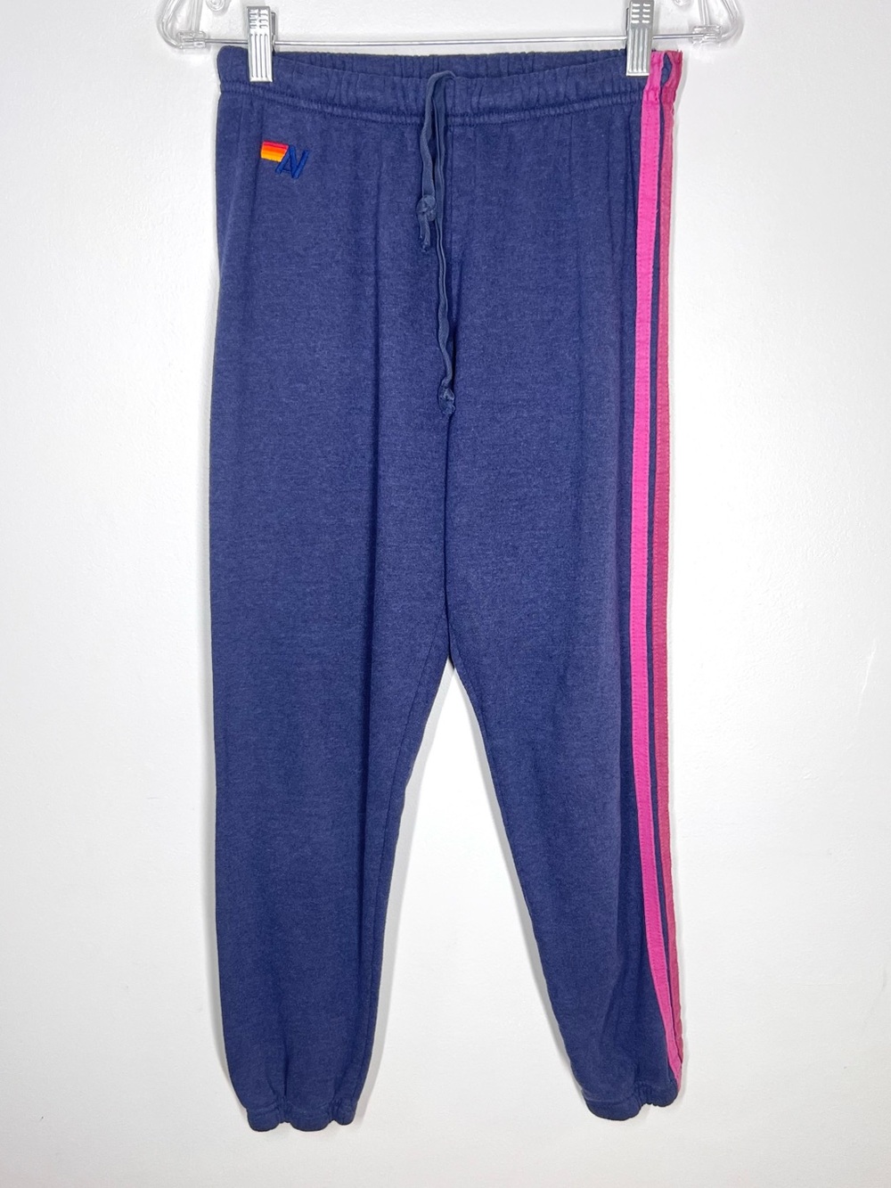 Aviator Nation 5 stripe Blue Sweatpants Sz S